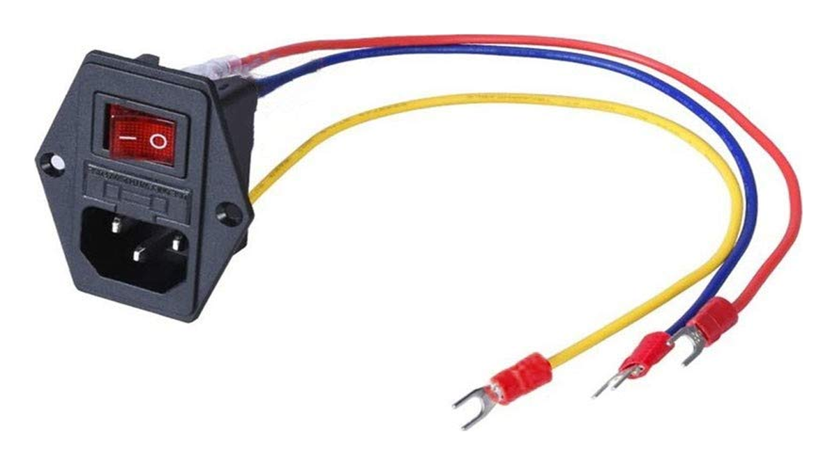IEC C14 inlet, switch + 10 A fuse
