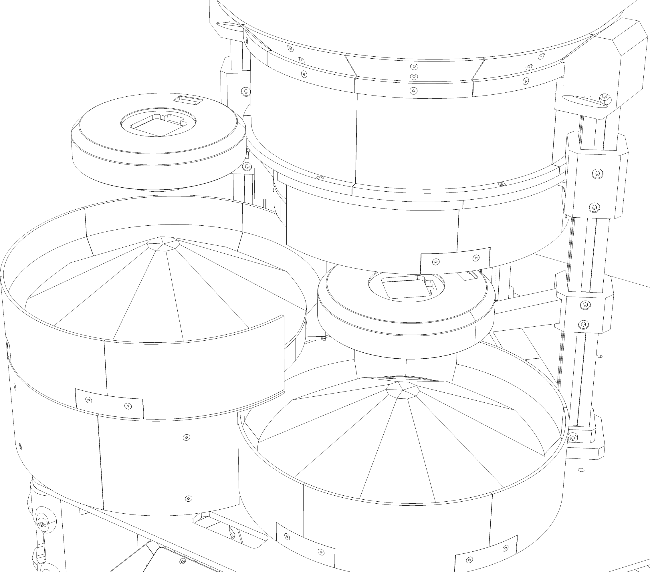 Line drawing of the four rotating channels
