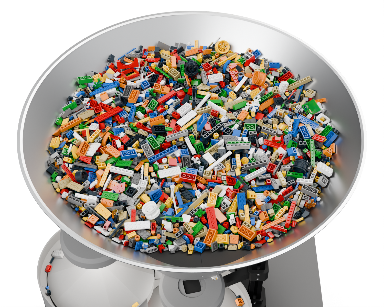 The big funnel full of LEGO pieces