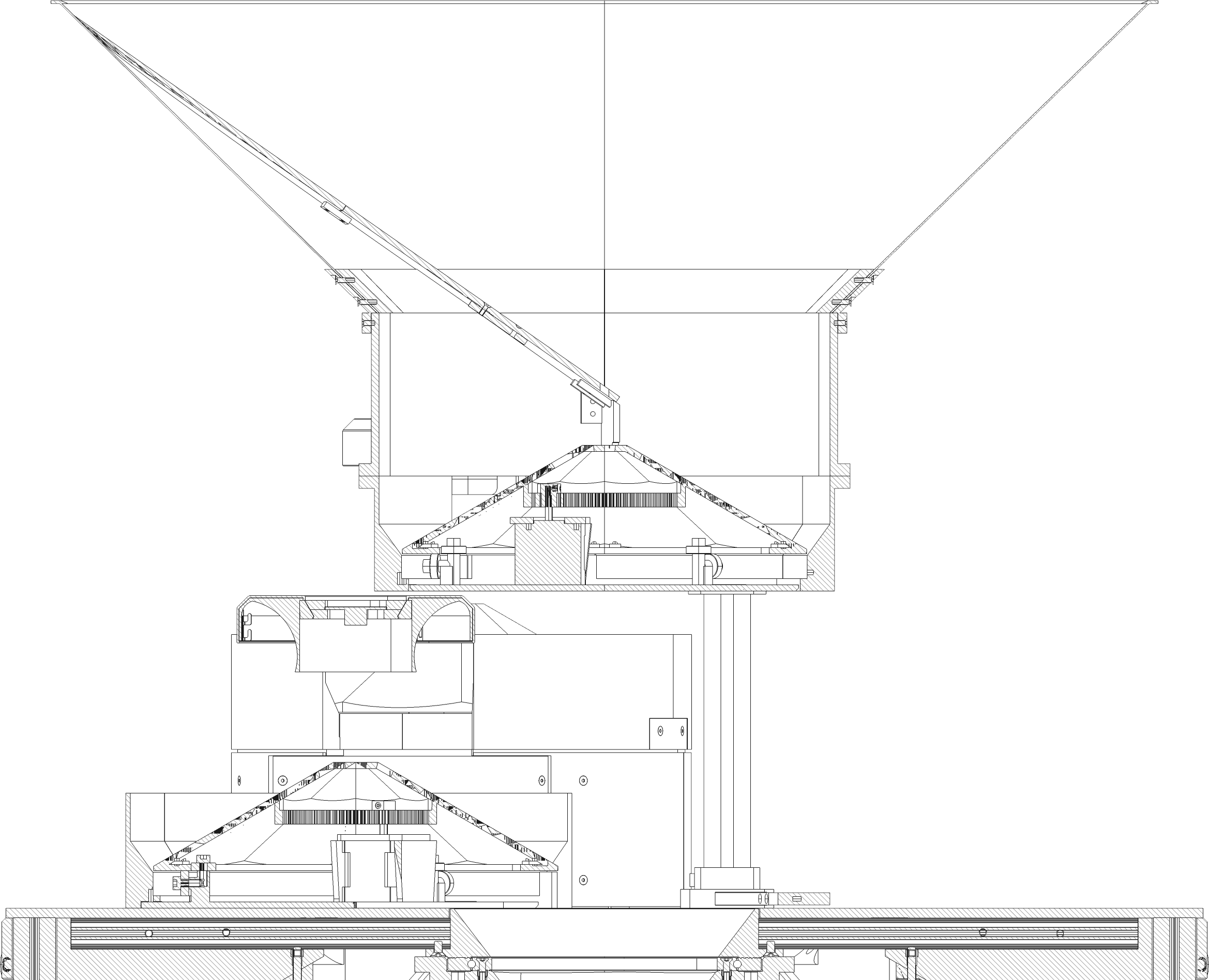 Line drawing, section through the feeder